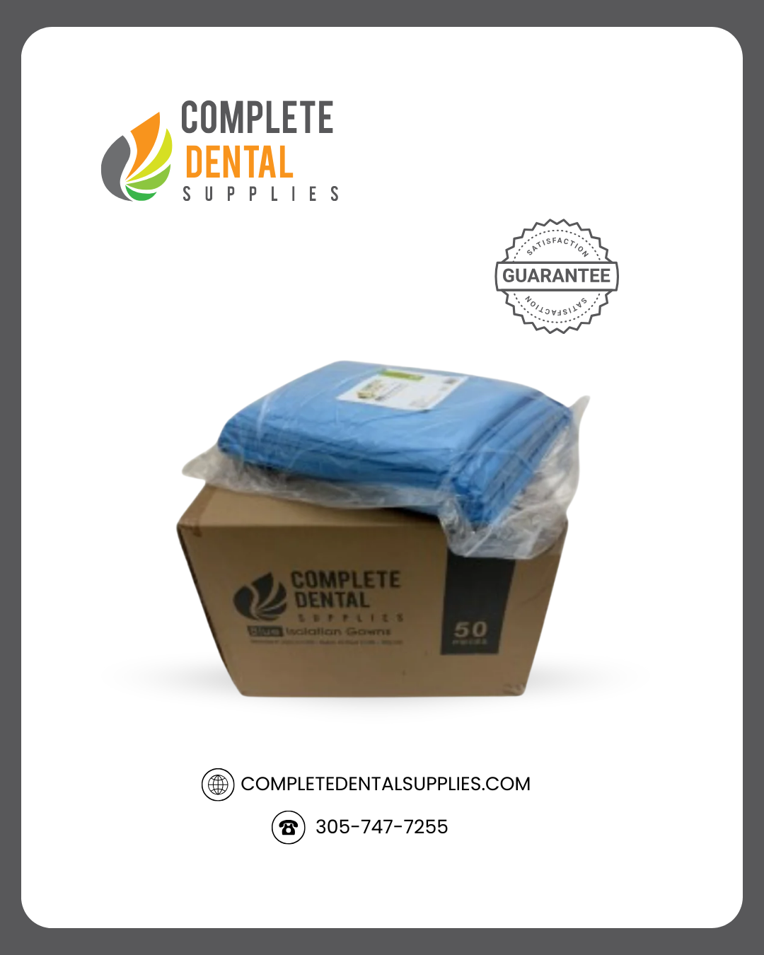 Isolation Gown, Nylon Knitted Cuffs,30g PP, 5 Bags / Case.