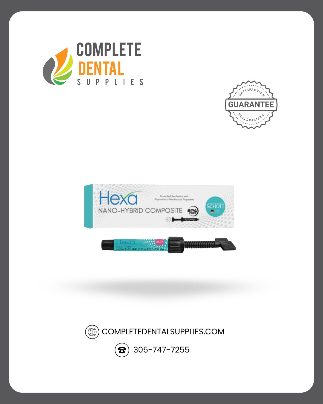 Nano Hybrid Light-Cure Composite Syringe, 1 x 4gm syringe.