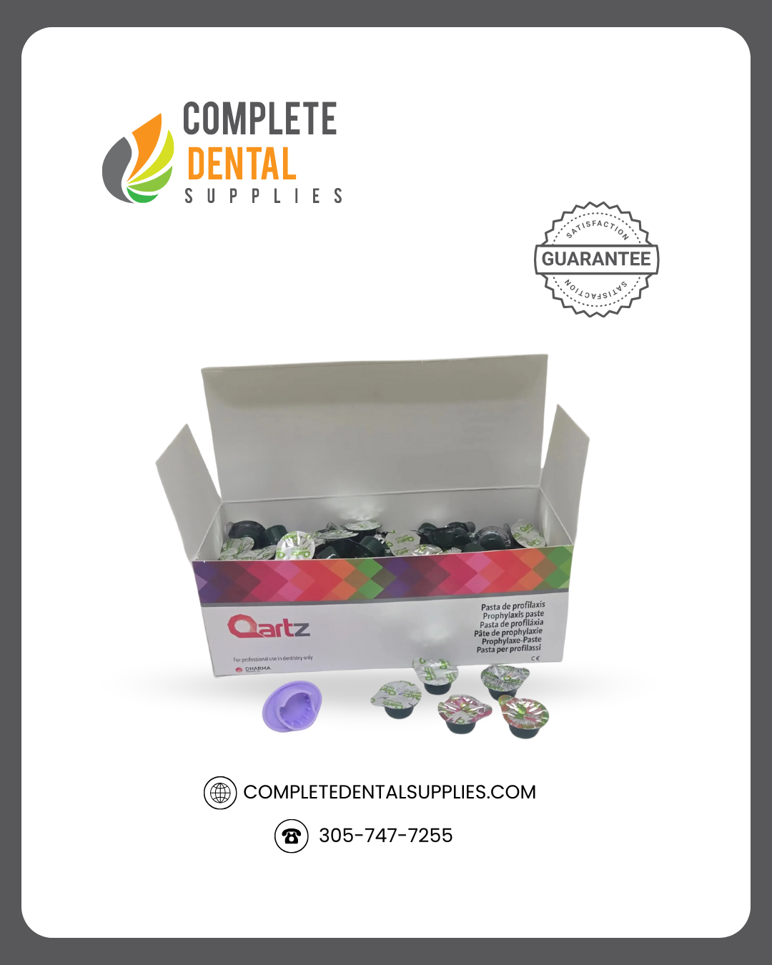 "Qartz" Prophylaxis Paste Cups, Mint Parfait Medium, 200 cups / box.