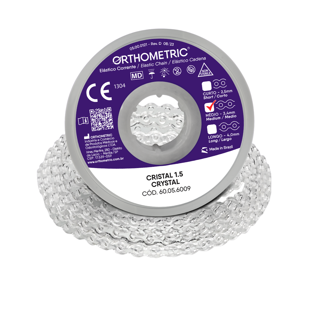 Elastomeric Chain Orthometric - 1.5M - Medium - Crystal. Single Spool