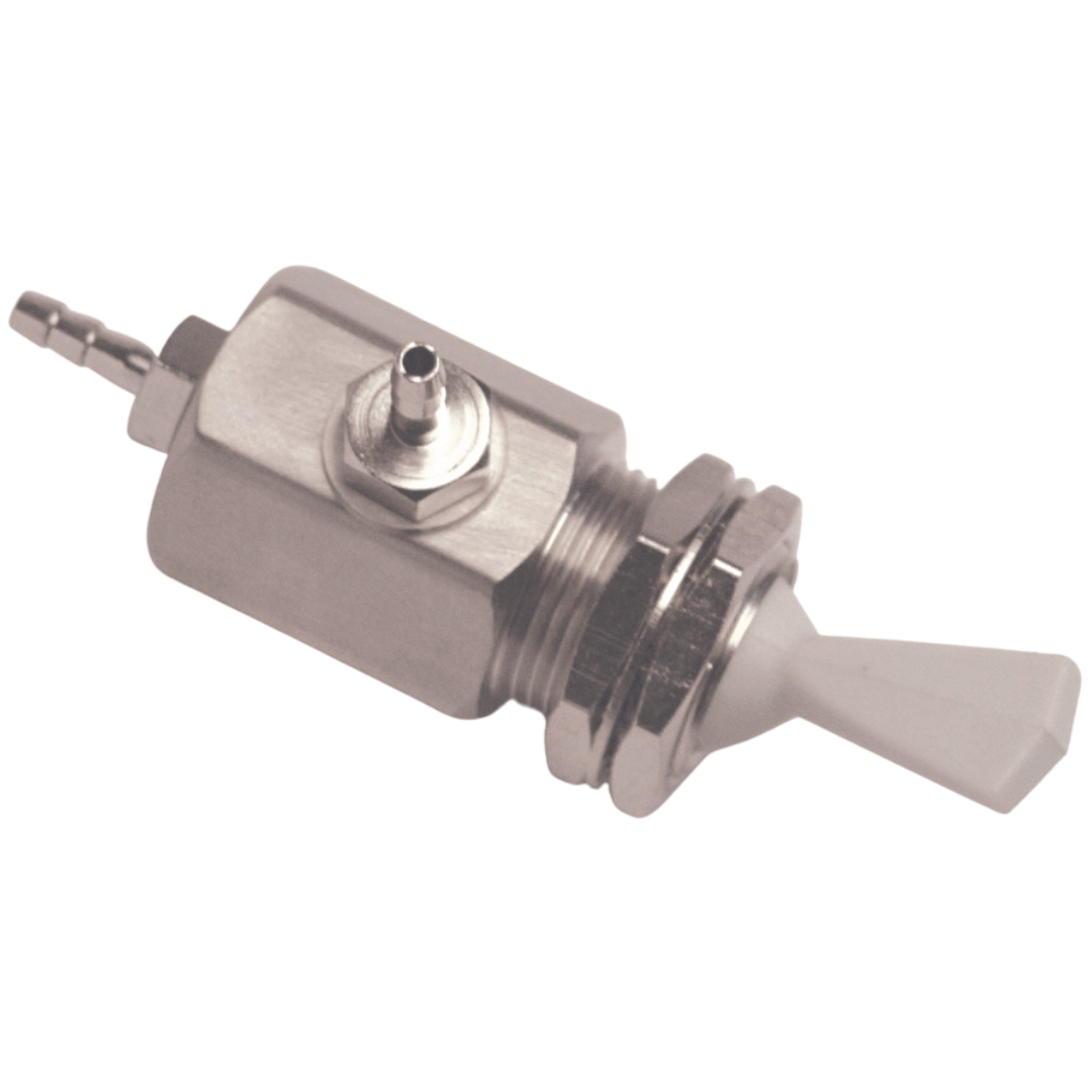 Toggle Valve, On/Off, 3-Way, Gray.