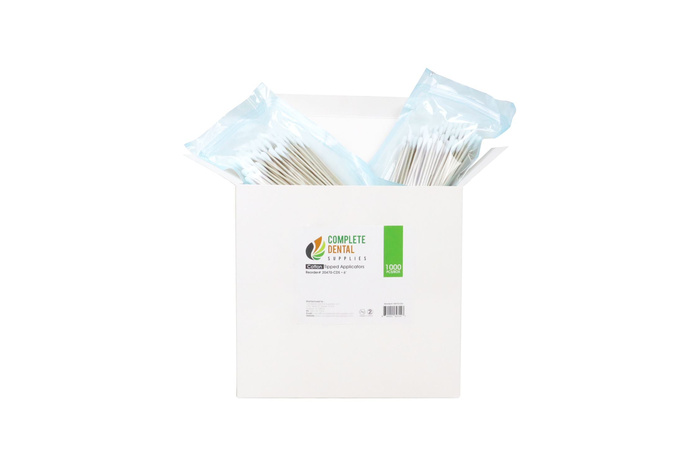 Cotton Tipped Applicators 6", Non-Sterile, Wood Shaft, 1000pcs/box.