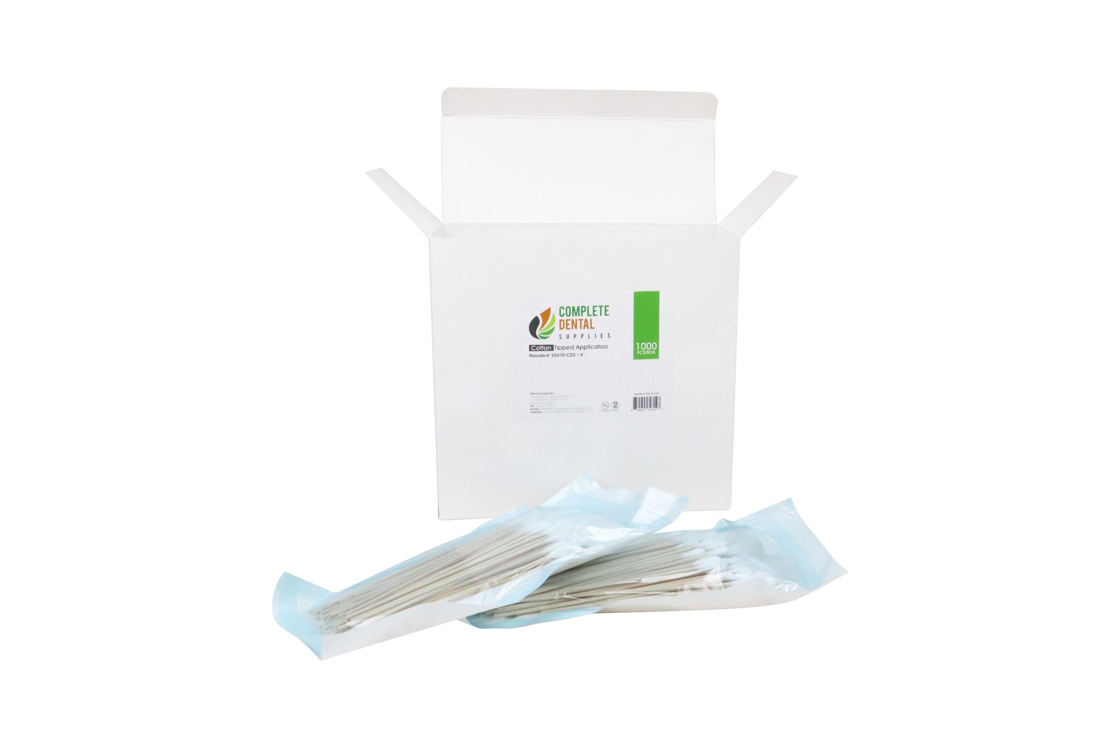 Cotton Tipped Applicators 6", Non-Sterile, Wood Shaft, 1000pcs/box.