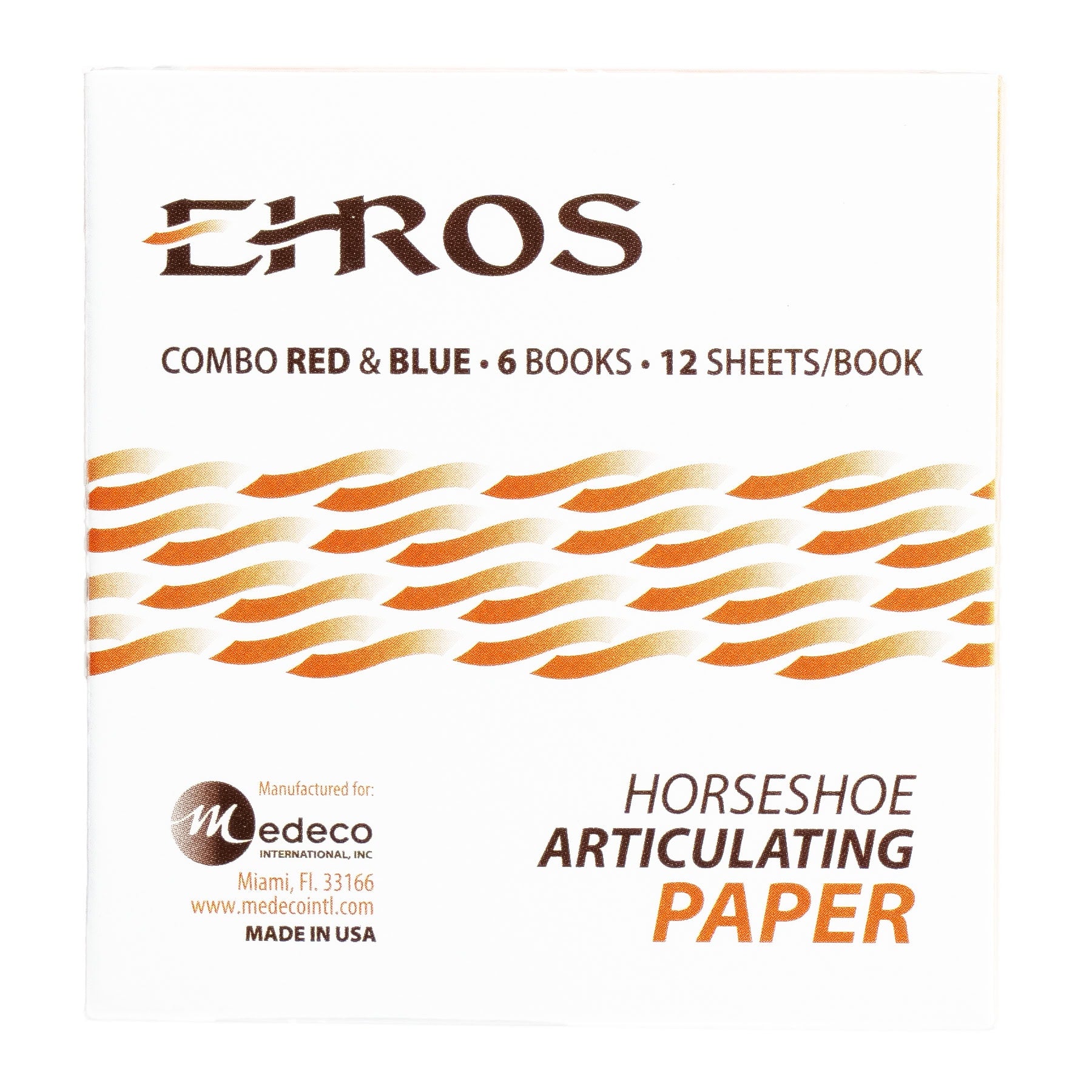 Ehros Articulating Paper - Thin - Red/Blue Horseshoe, 72/box.