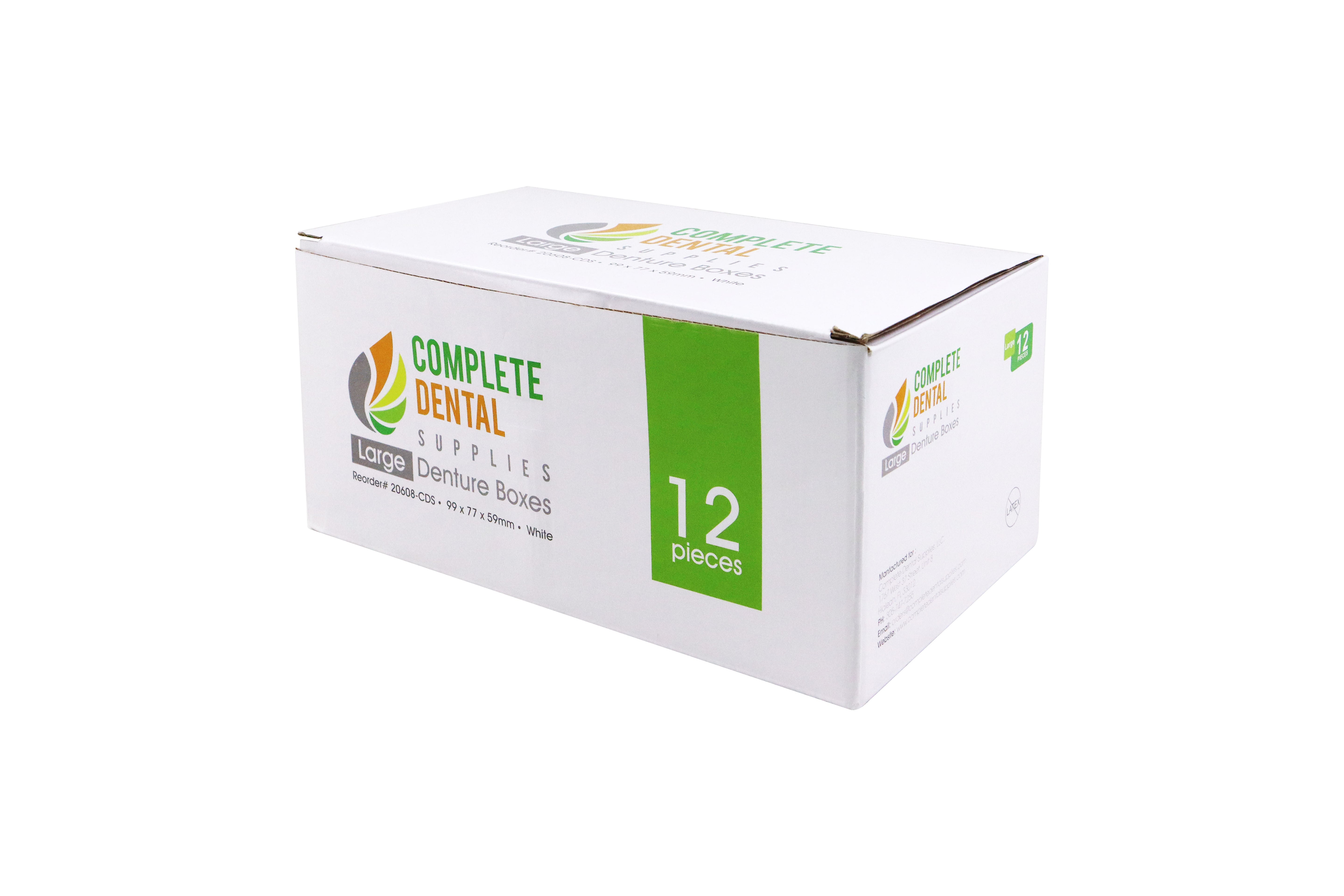 Denture Boxes, Large, only white, 12pcs/Box.