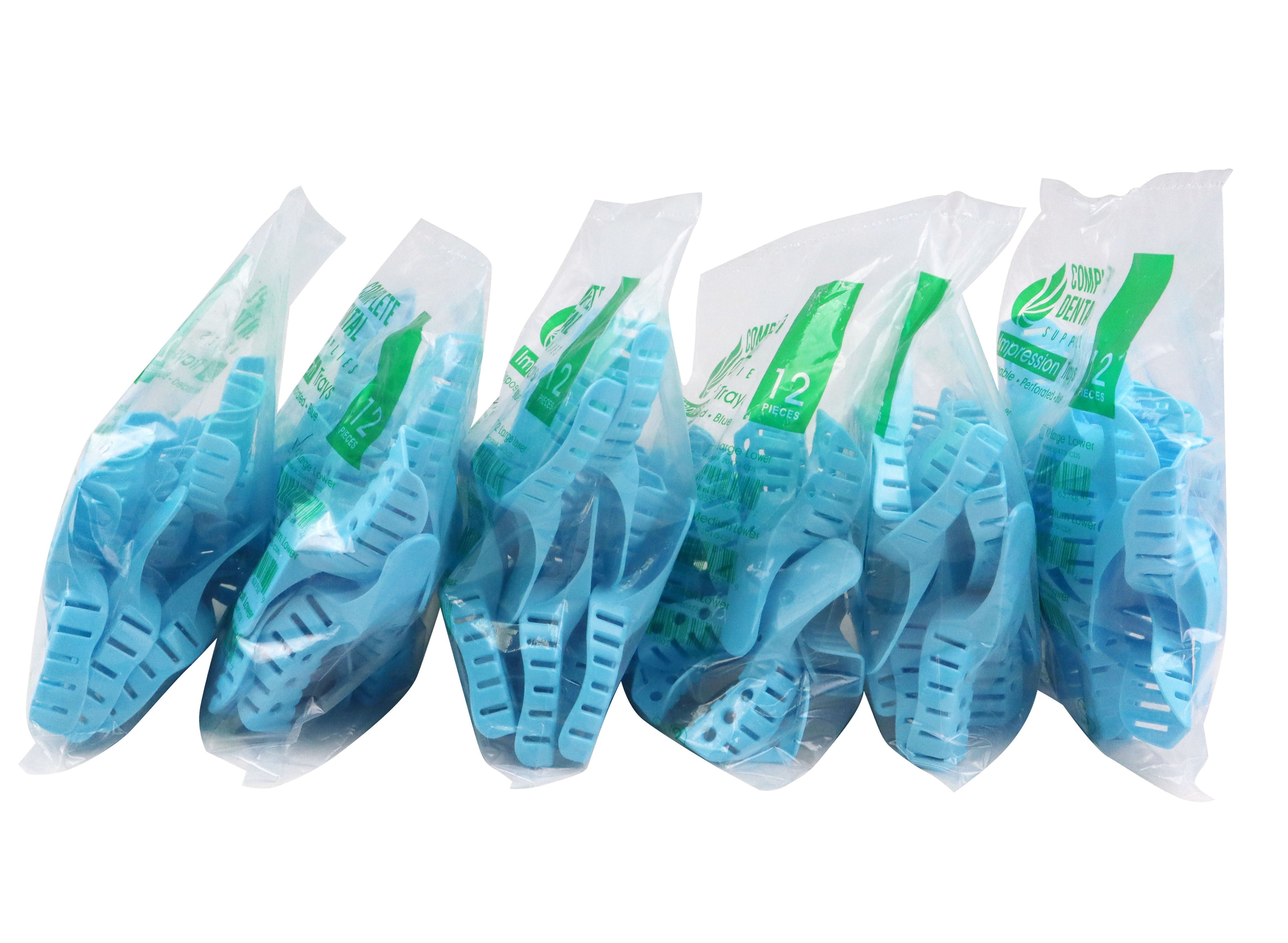 Disposable Impression Trays, Perforated # 4 Medium Lower, 12 pcs / Bag.