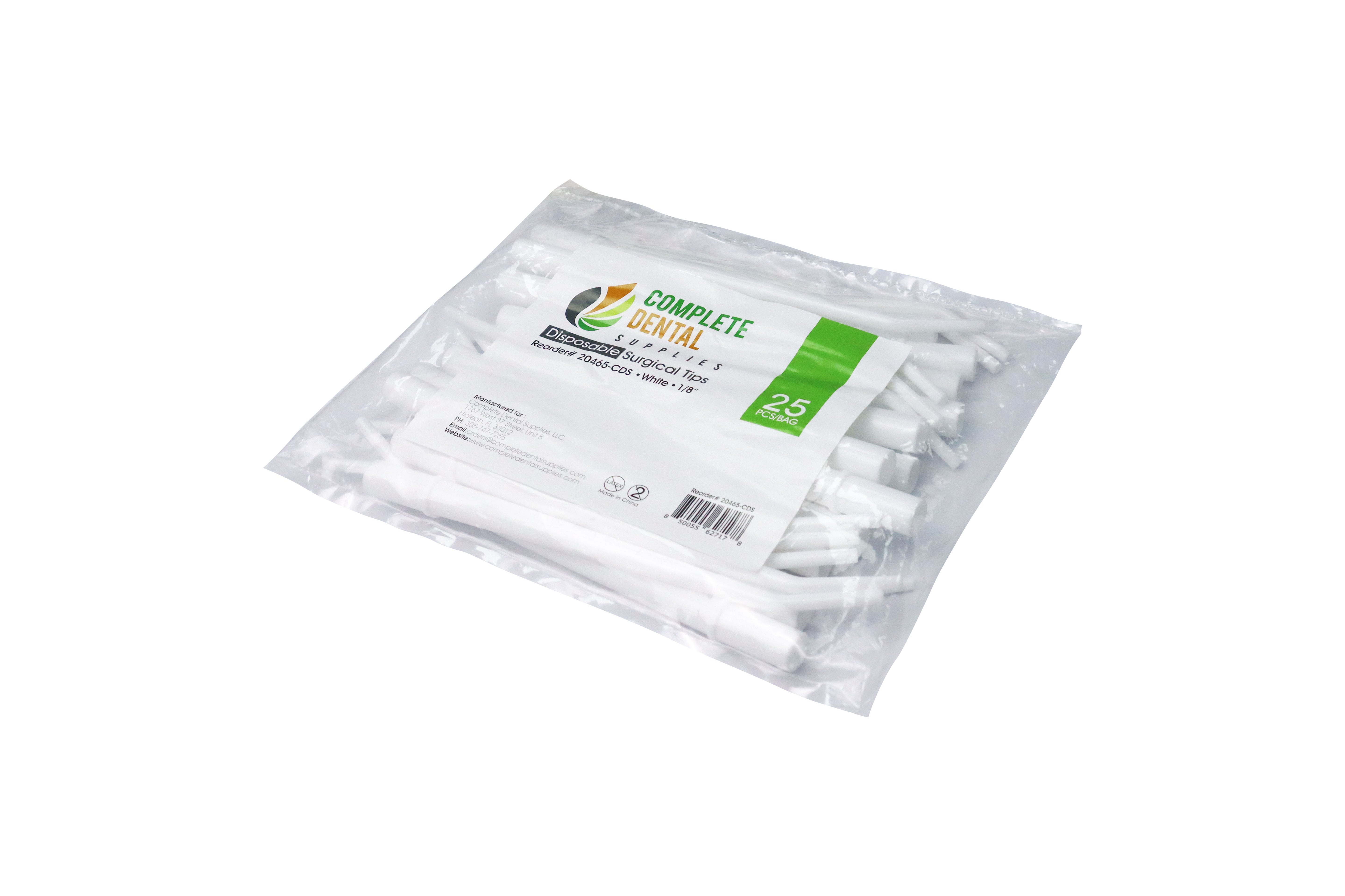 Disposable Surgical Tips 1/8”, White, 25 pcs / Bag.