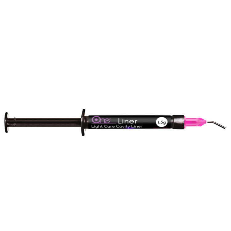 One Plus Liner, Light Cure Cavity Liner, 1.5gm X 4 Syringes + 20 Pre-Bent Tips