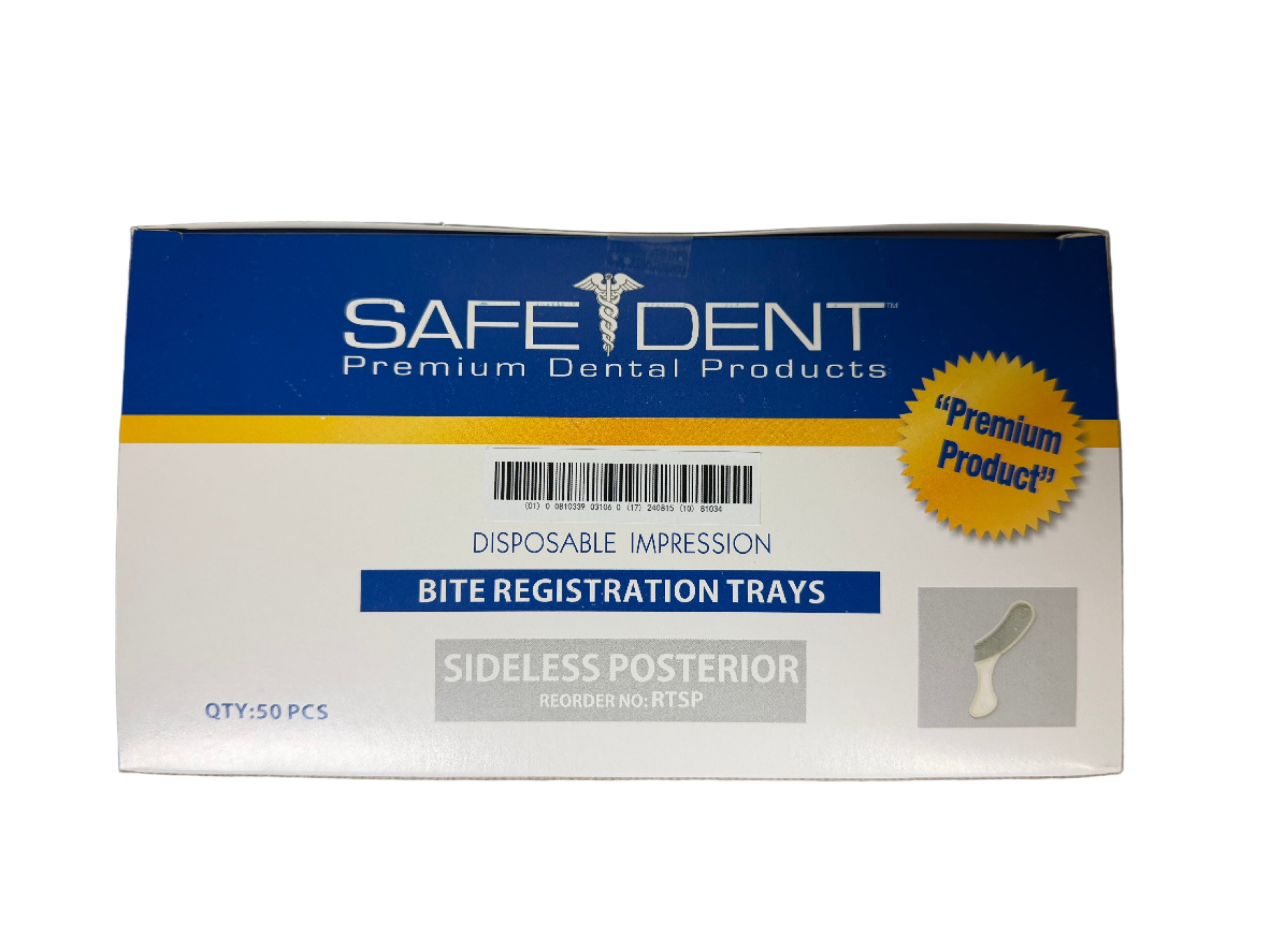 Bite Registration Trays Sideless Posterior, x-small half, 50pcs/bag.