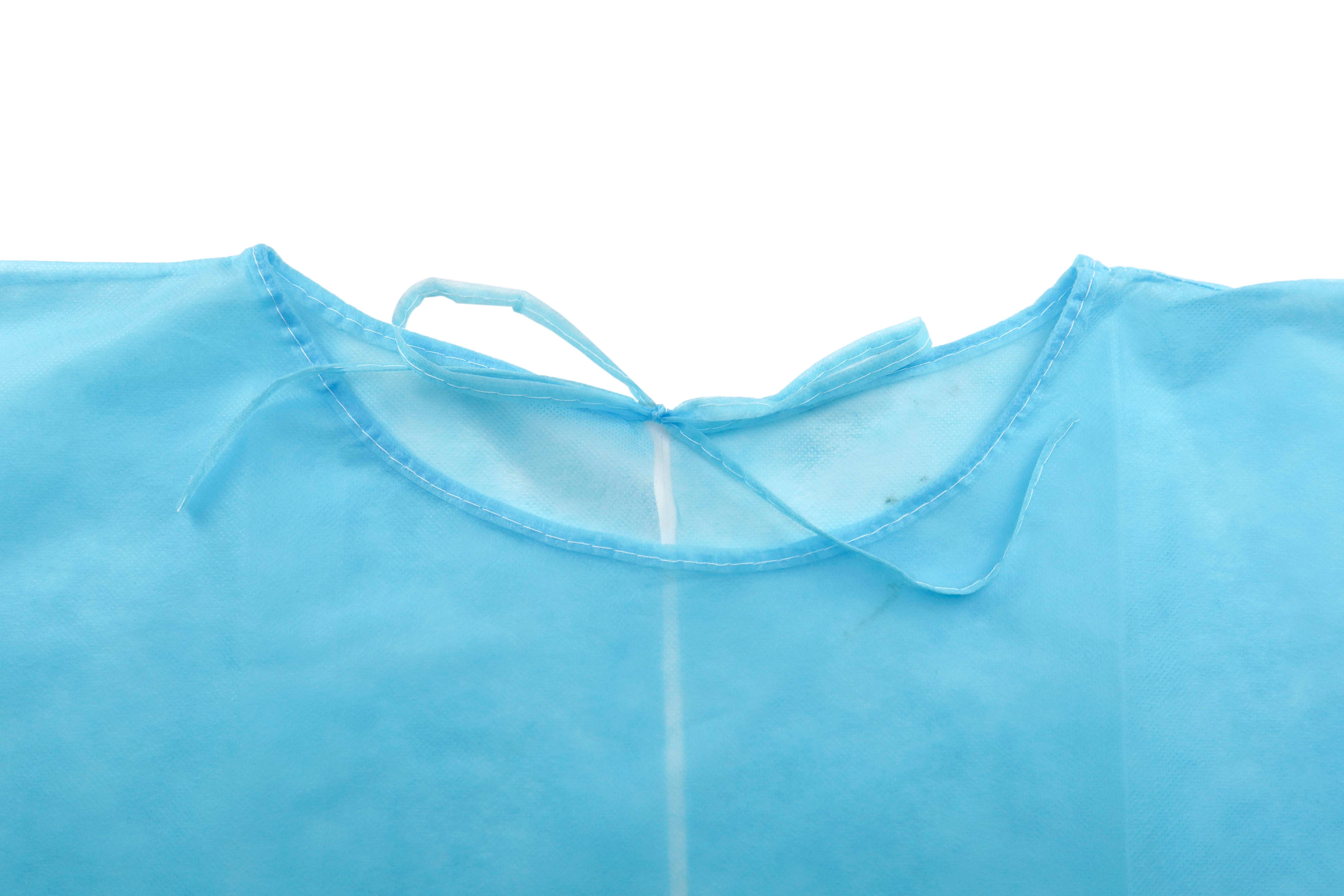Isolation Gown, Nylon Knitted Cuffs,30g PP, 5 Bags / Case.