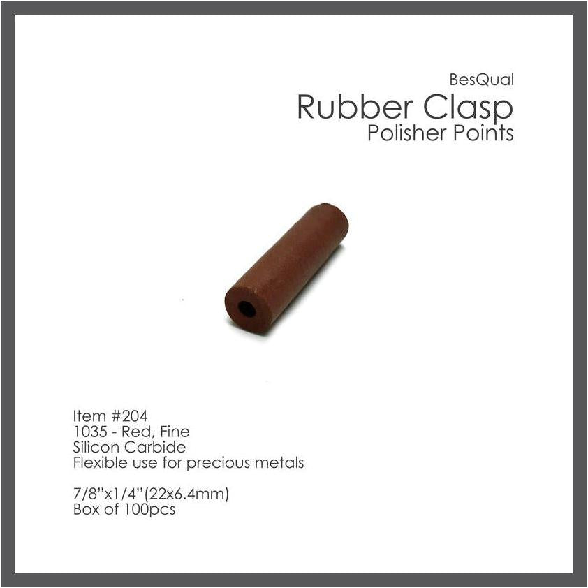Red, Fine (SC) Rubber Clasp - Flexible for precious metals #1035, 100/box..