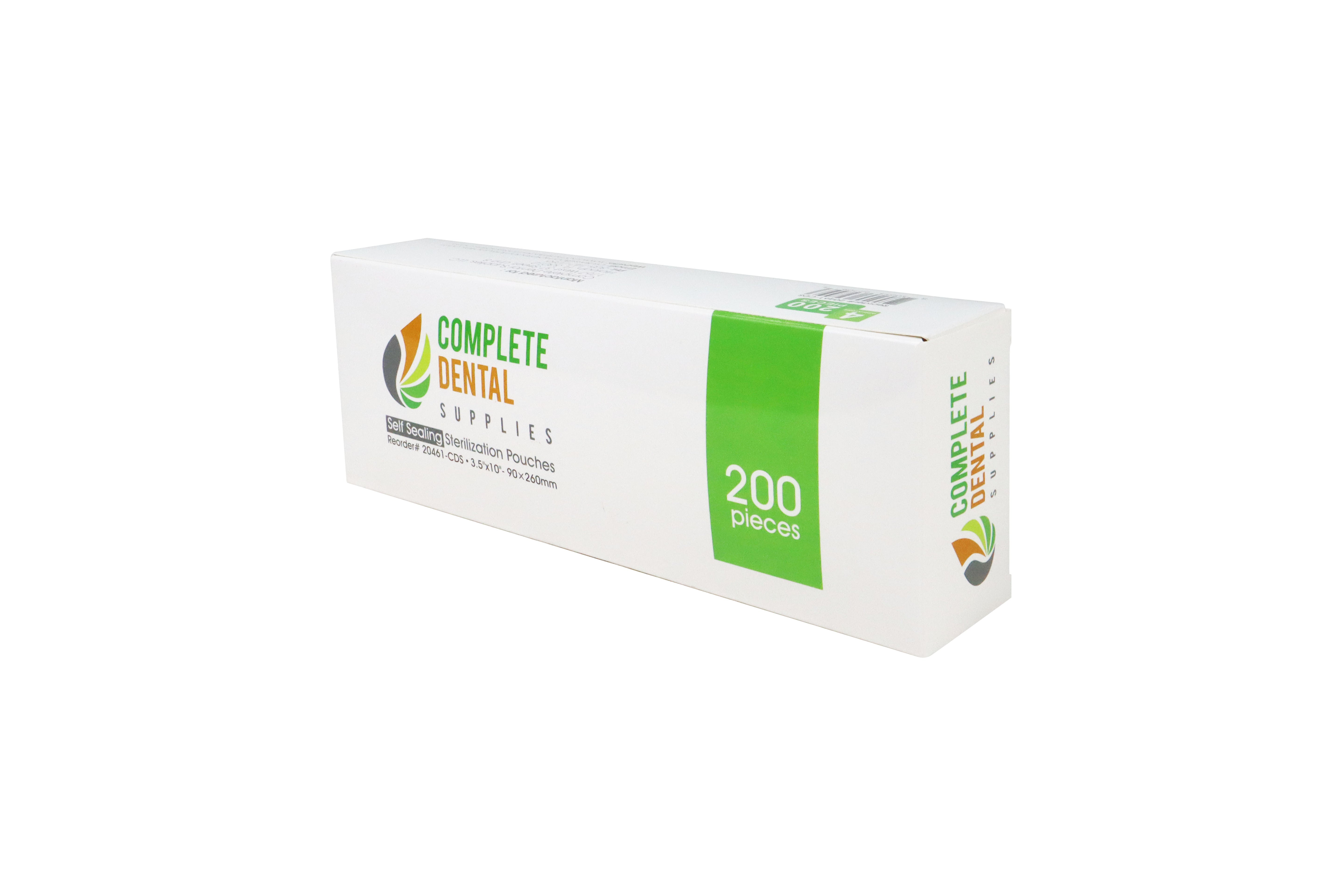 Self Sealing Sterilization Pouches 3.5"*10", 90×(230+30)mm, 200 pcs / box.