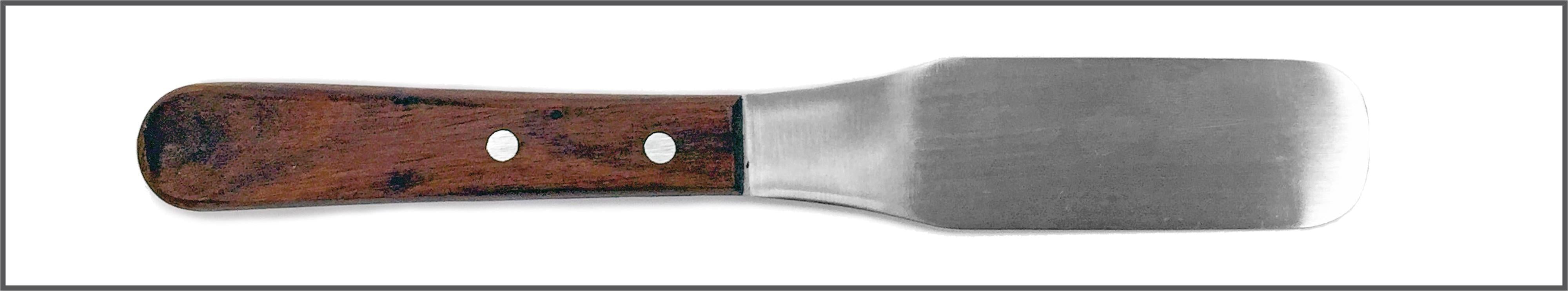Spatula B 4.0" x0.8" Wooden Handle.