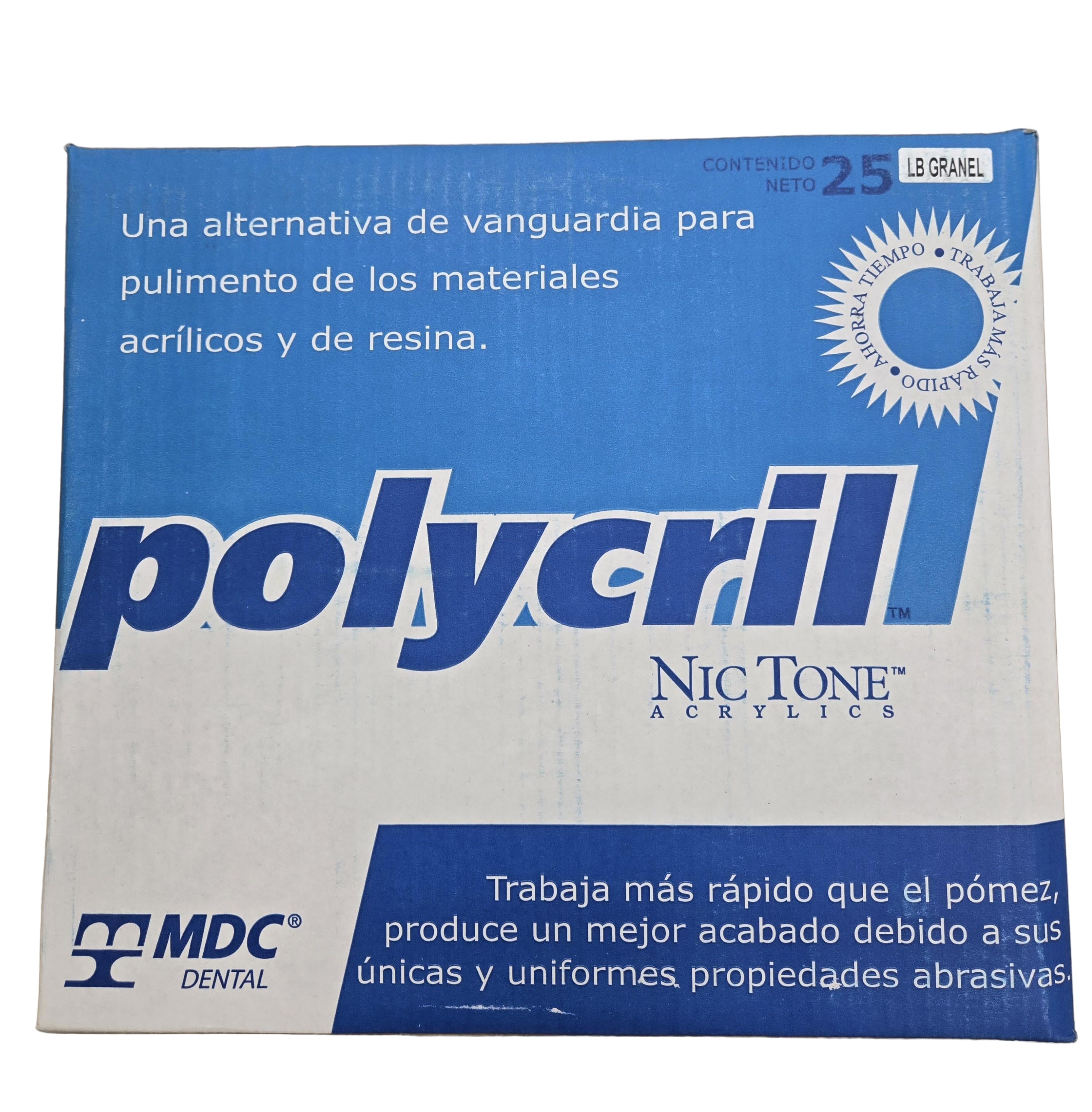 Polycril, Polishing powder for acrylics, resins, and flexible materials / 1 Box / 25 Pounds.
