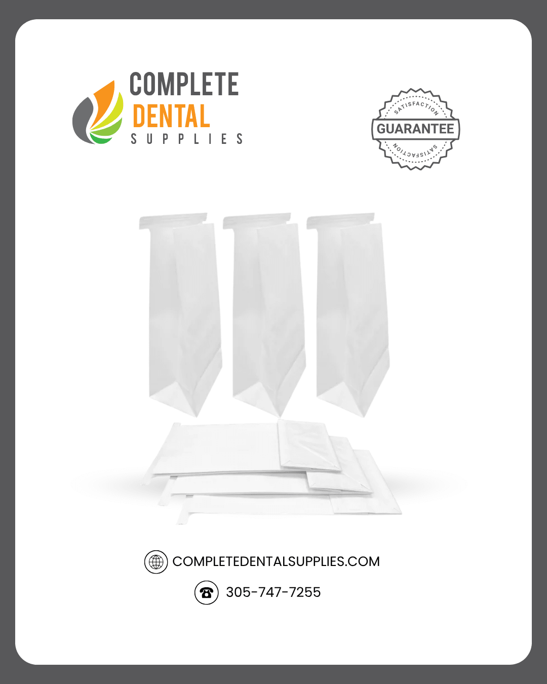 Dental Lab Delivery Bags, White, 11"x 5.5"
