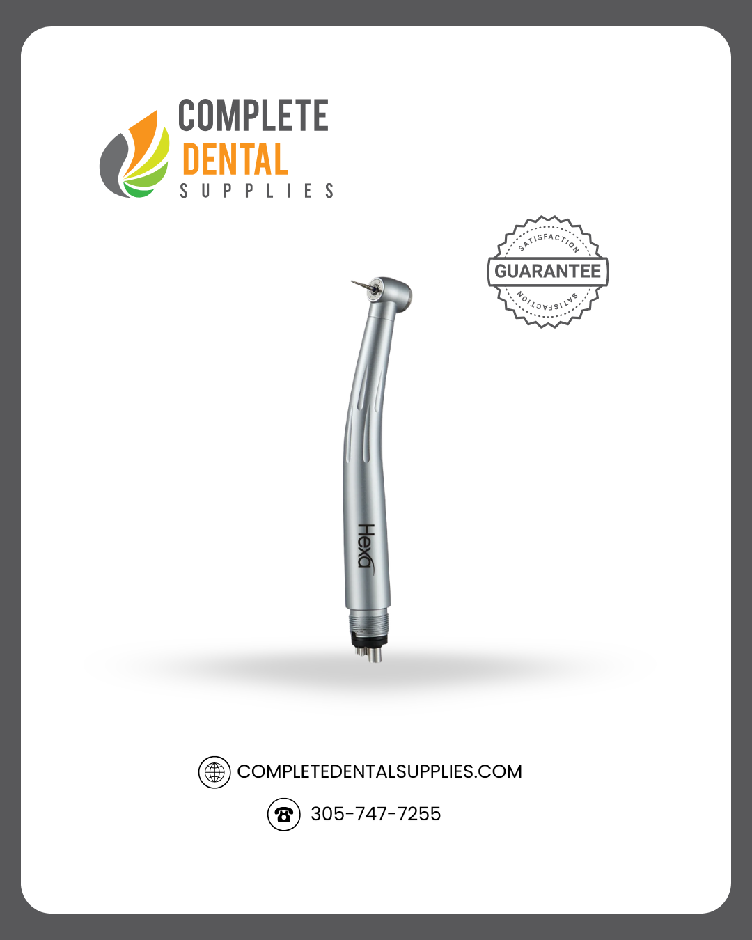 Hexa High Speed Handpiece, Push Button, Standard Head, 4-Holes