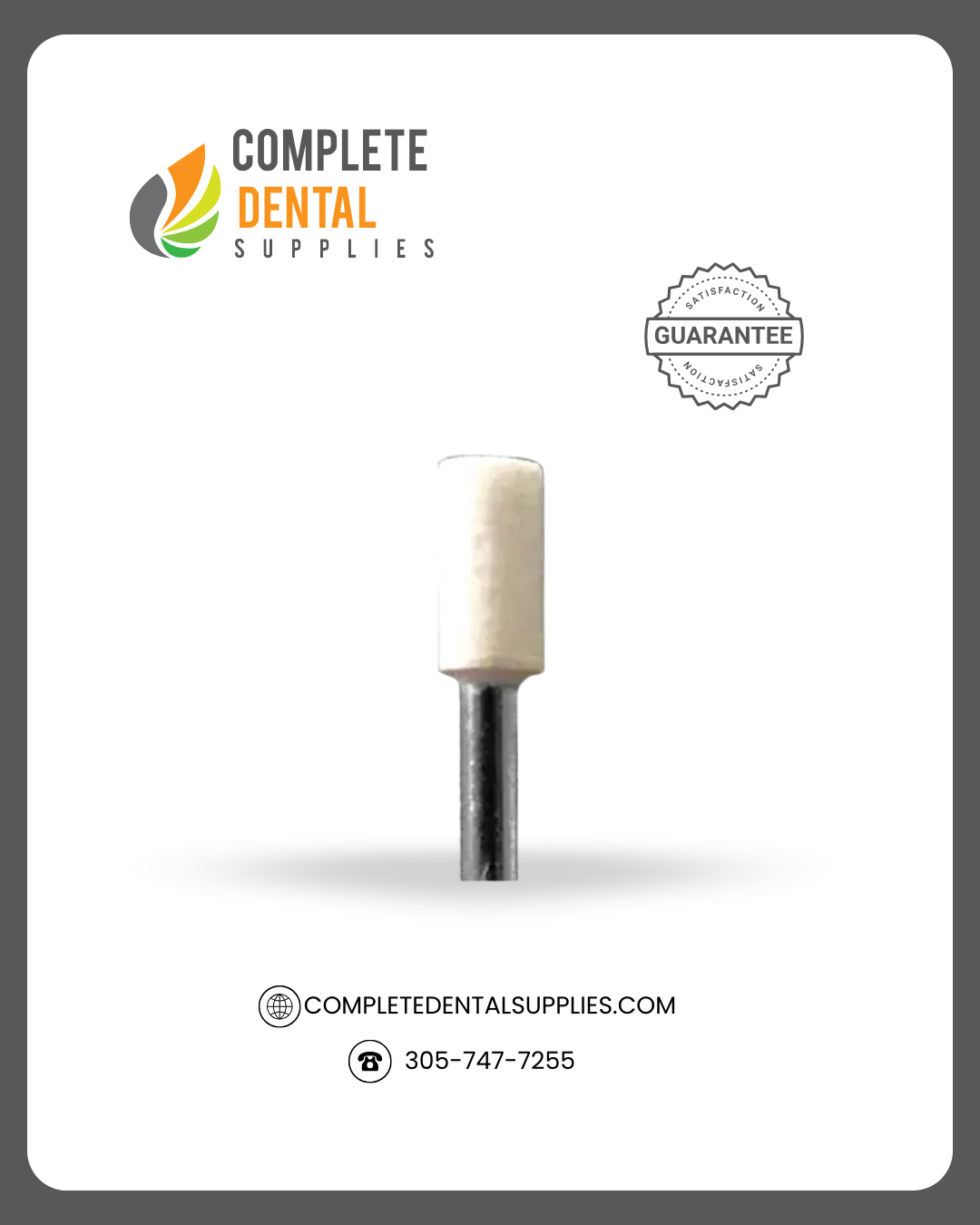 FG White Mounted Stone # FG-WCY1 - Cylinder, 12/box.