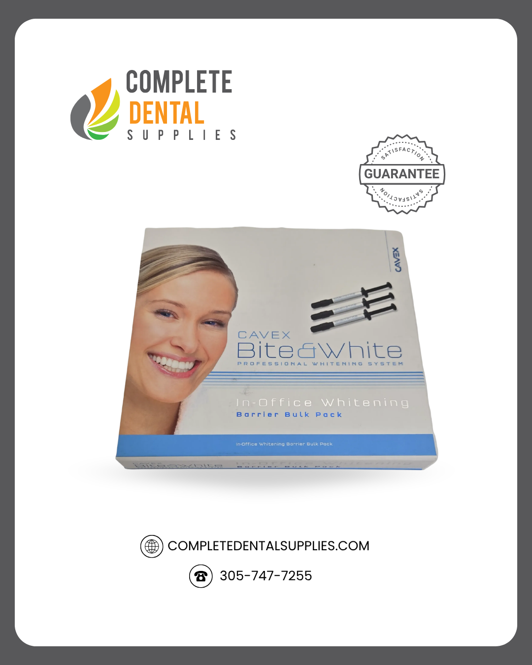 Cavex Bite & White, In-Office Whitening System, Barrier Bulk Pack, 2ml X 2 Pen, 1gm Syringe X 3, & 15 X Application Tips, HP25