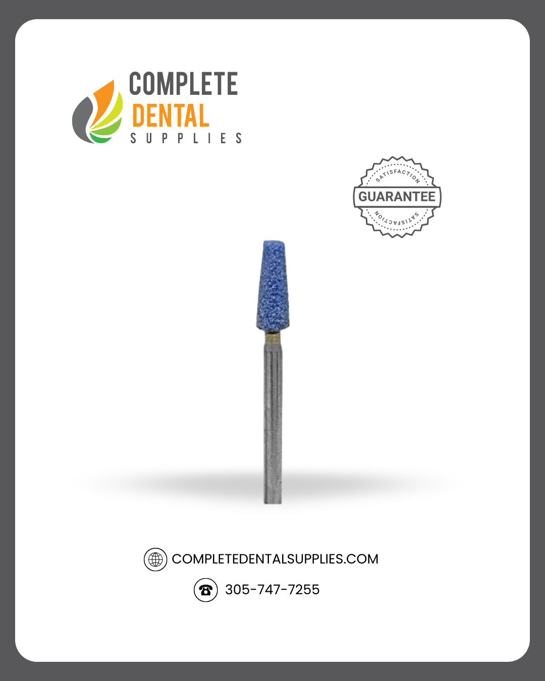 Blue Mounted Stones (HP Shank) B040, Small TAPER, 100 pcs/Box.