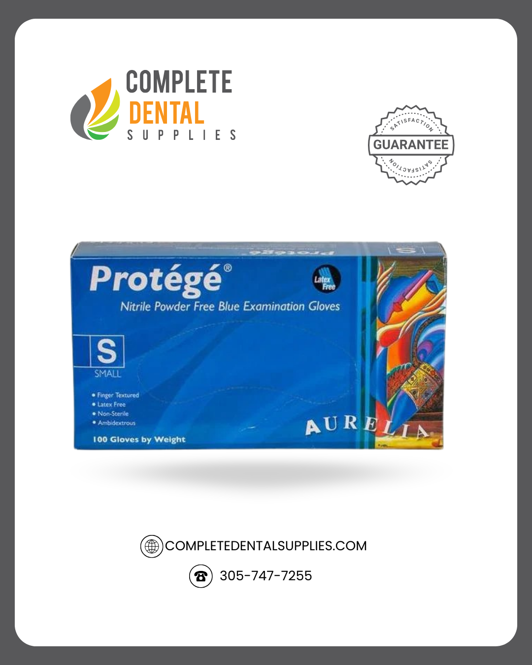 Nitrile Exam Gloves, Powder Free, Sky Blue Color, SMALL.