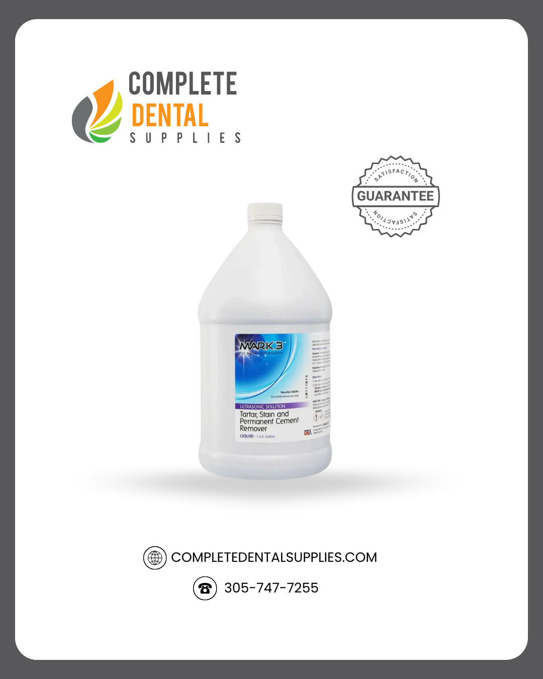 Tartar Stain & Permanent Cement Remover Liquid, MARK3, 1 Gallon.