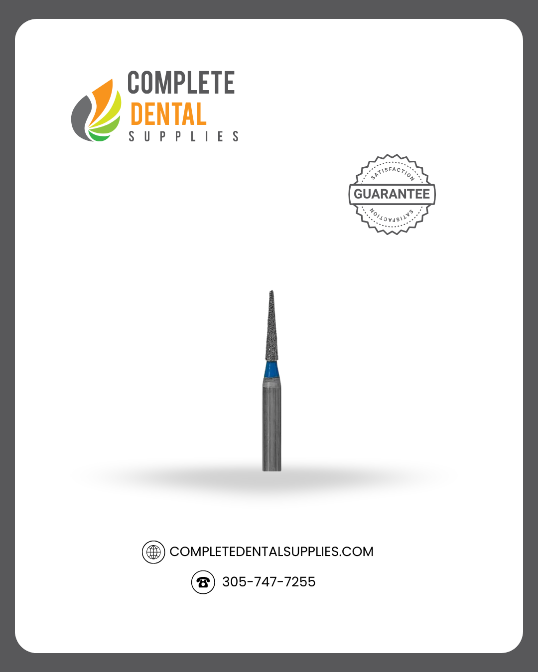 Diamond Coated Burs DC03, Taper, 10.10 x 1.86 mm, each