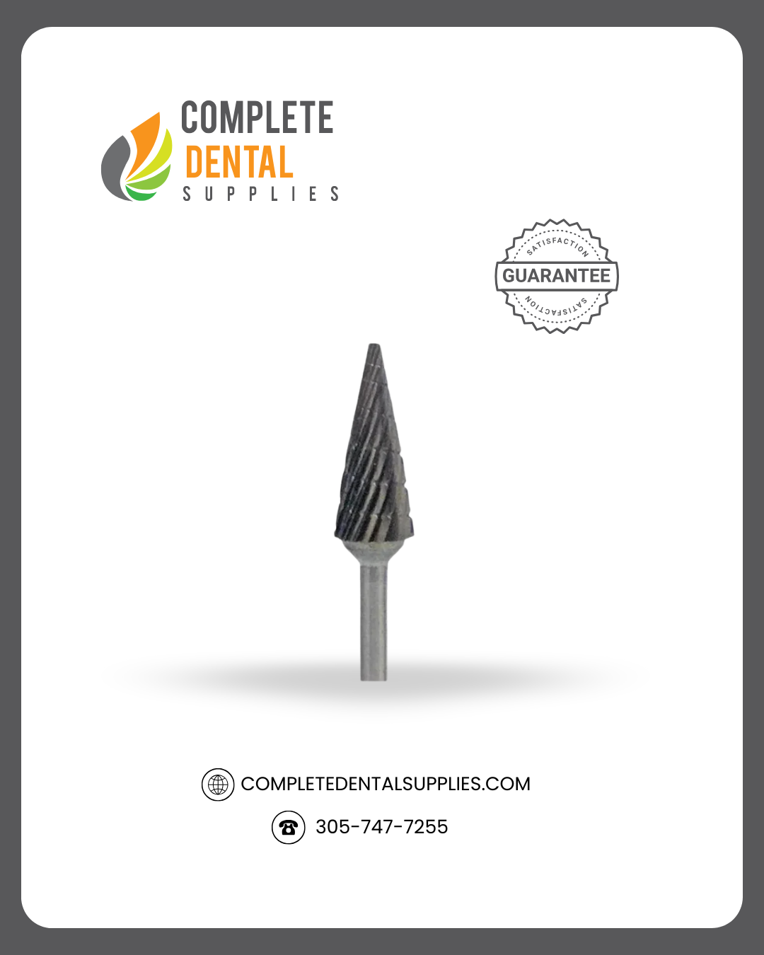 Laboratory carbide Bur - 82T Cone, HP (2.35mm).