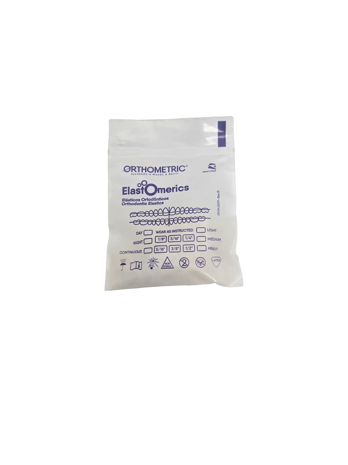 Orthodontic Elastics – Intra-Oral, Latex Medium, 4.5 oz, 1/4" (6 mm), Turtle, 100unit/bag