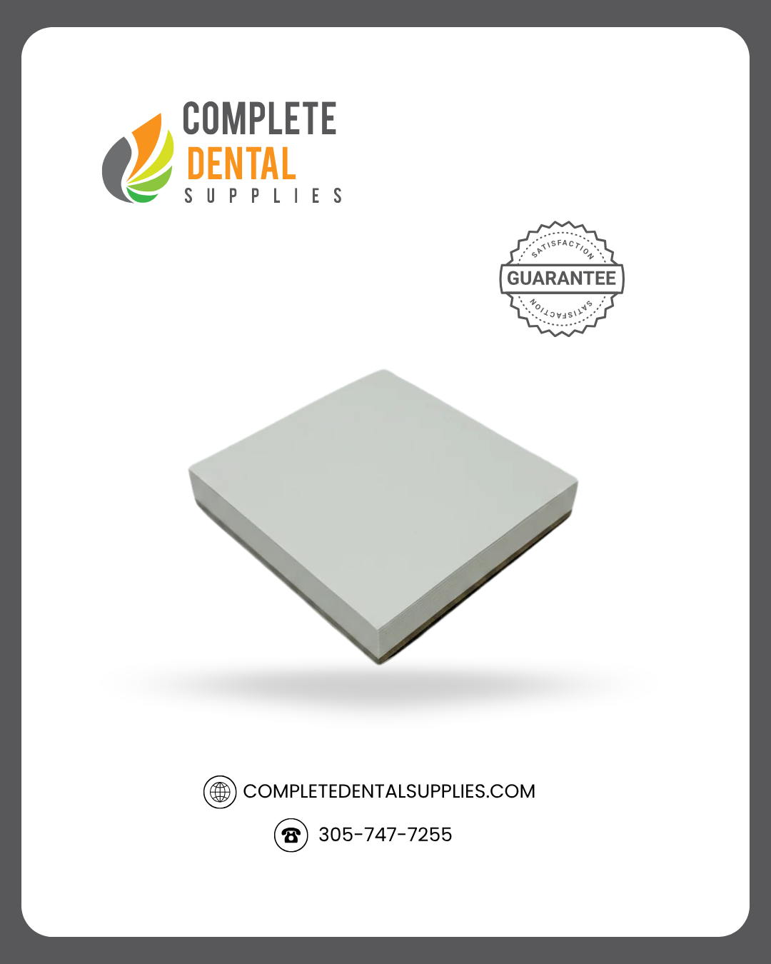 Ehros Mixing Poly Pad non-skid 3 × 3-inch dental material mixing pad.