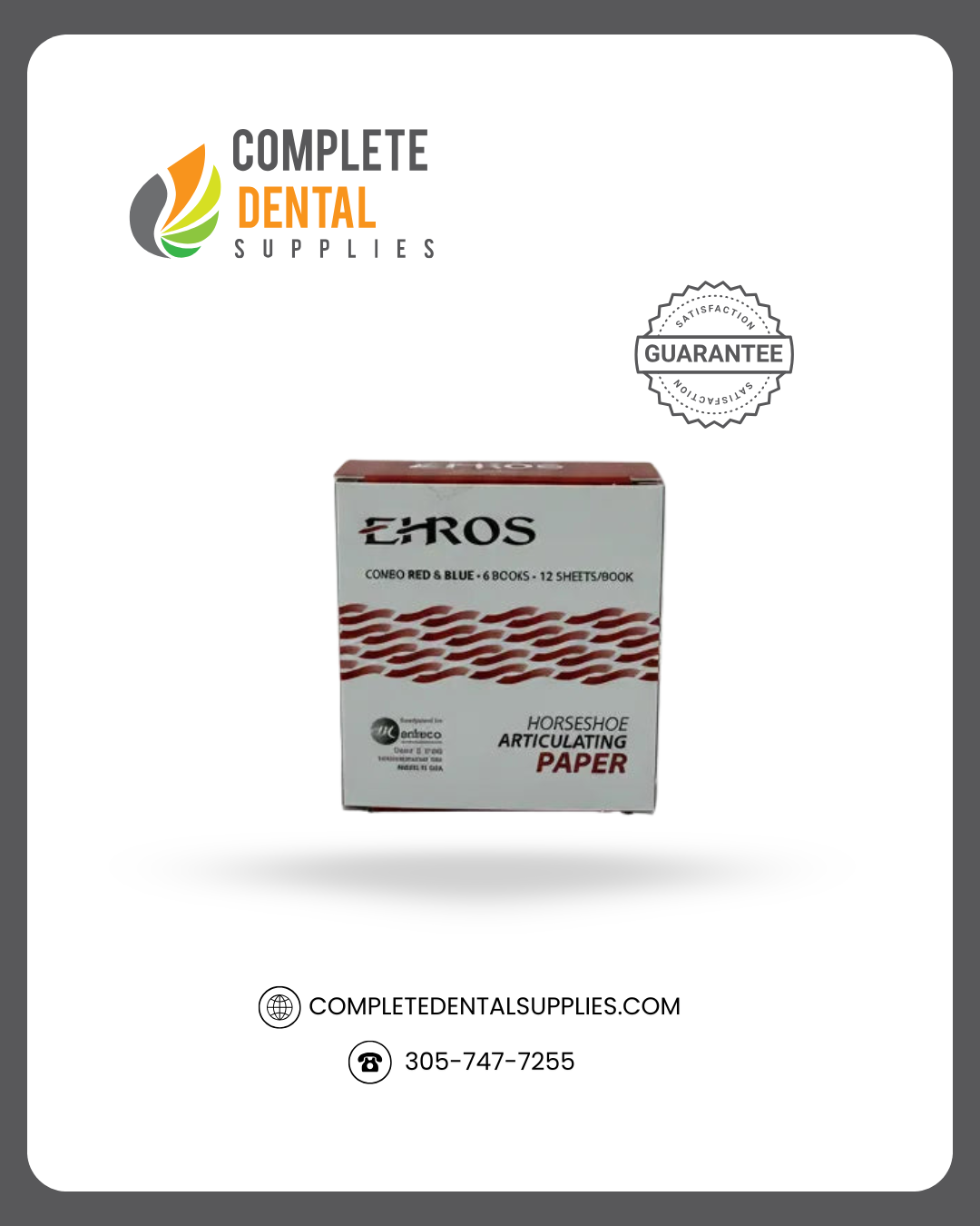 Ehros  Articulating Paper - Thin - Red/Blue Horseshoe, 72/box