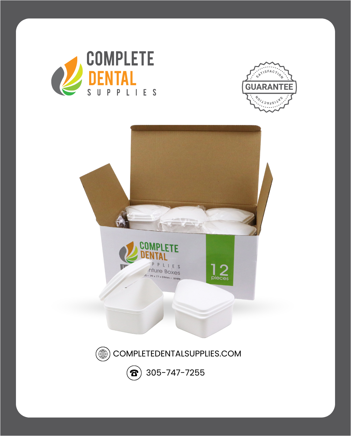 Denture Boxes, Large, only white, 12pcs/Box.