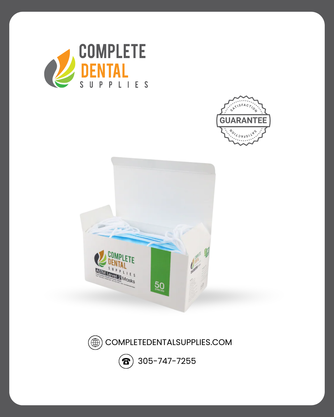 ASTM Level 2 Face Masks, Ear Loop, 3 Fold, 50pcs / Box.