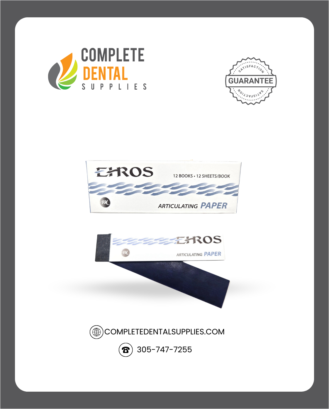 Ehros Articulating Paper - Thin - Red/Blue, 144/box.