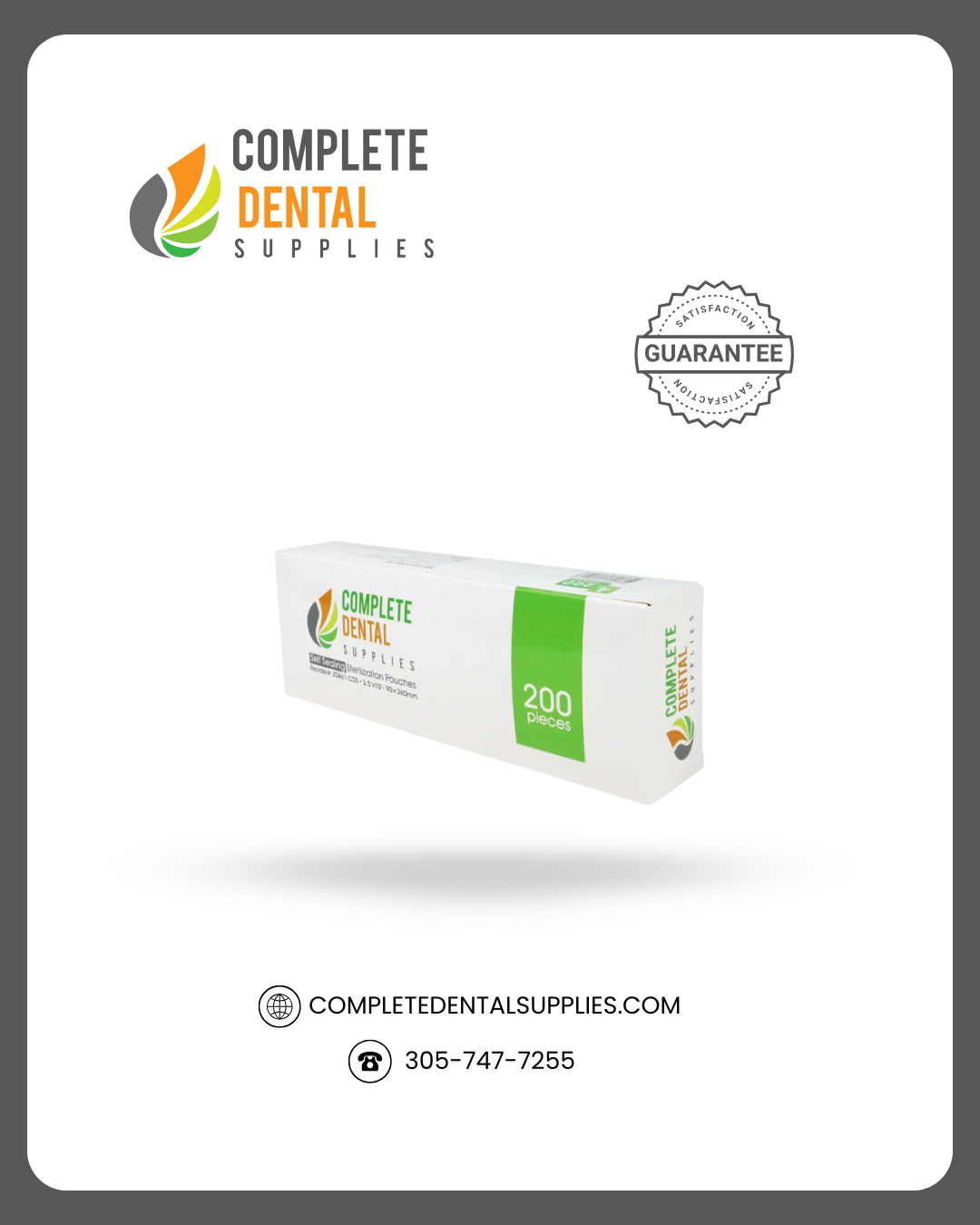 Self Sealing Sterilization Pouches 3.5"*10", 90×(230+30)mm, 200 pcs / box.