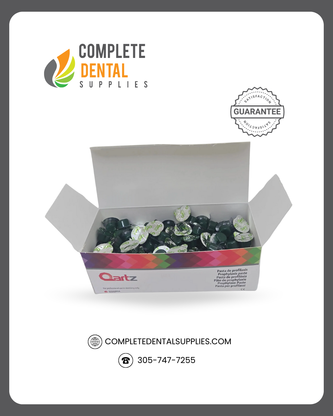 "Qartz" Prophylaxis Paste Cups, Mint Parfait Medium, 200 cups / box.