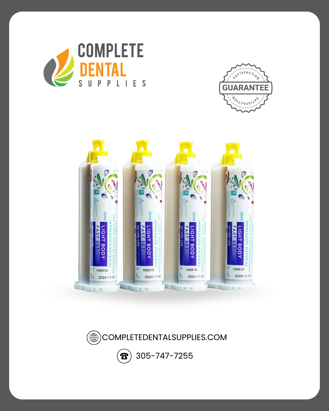 VPS Vinyl Polysiloxicane Impression Material 4/pk Light Body FS