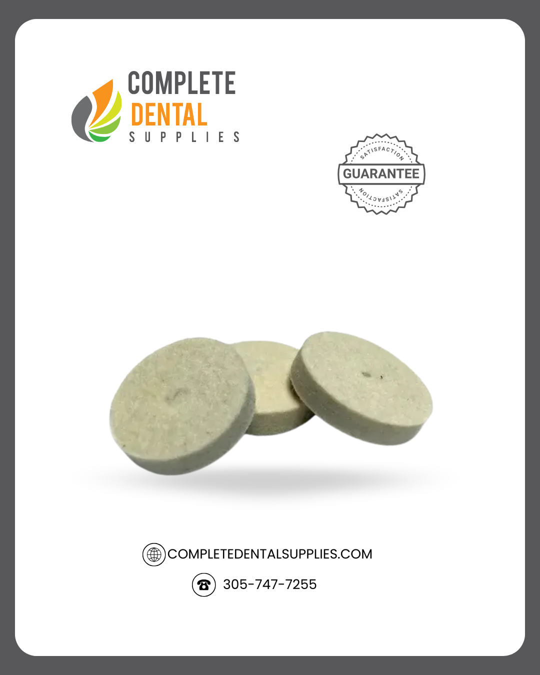 Felt Wheels Soft, Felt- Soft, 1.0 x 0.20 mm,  100 pcs / pack.