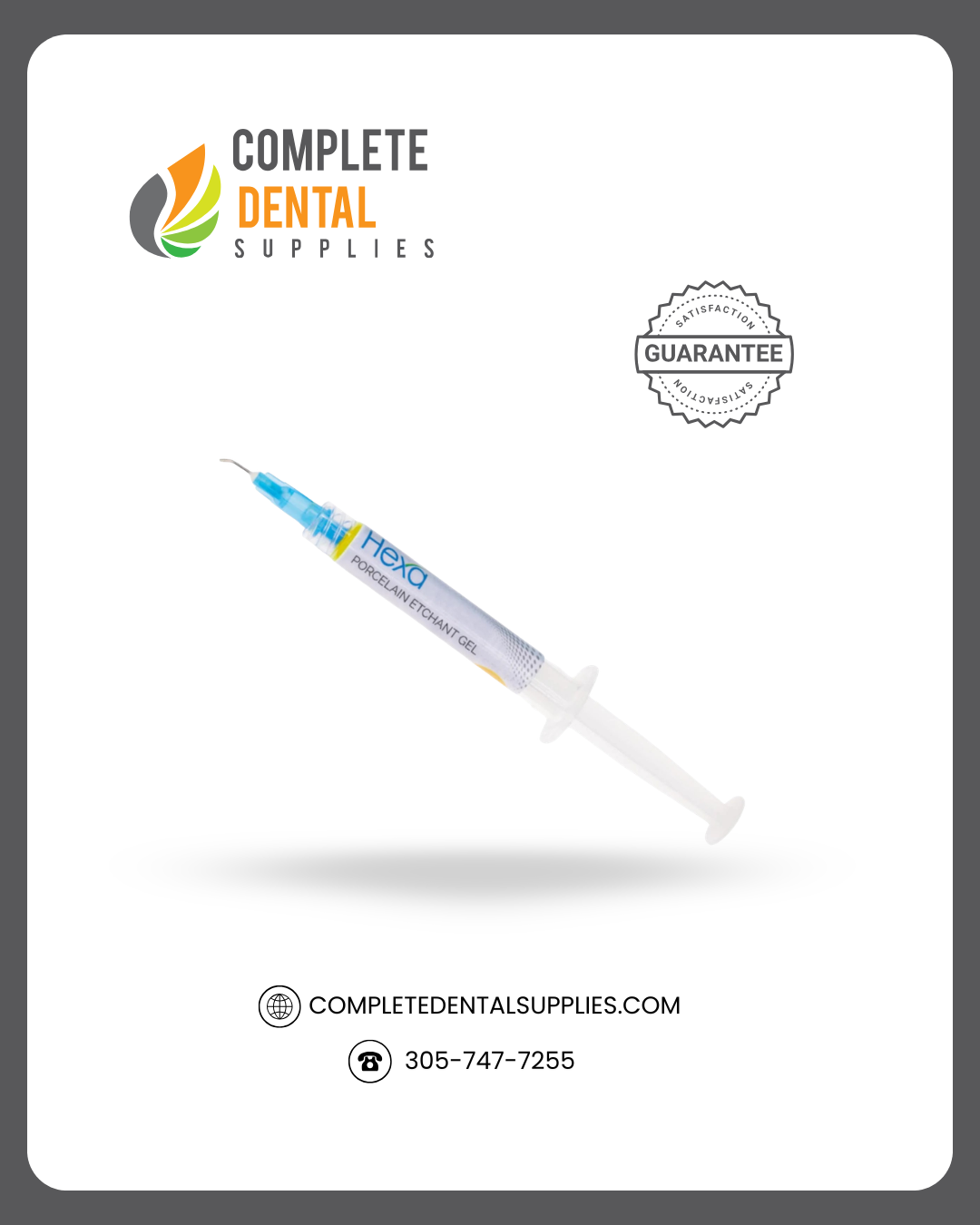 Hexa Porcelain Etchant Gel, 2ml X 4 Syringes + 8 Pre-Bent Tips
