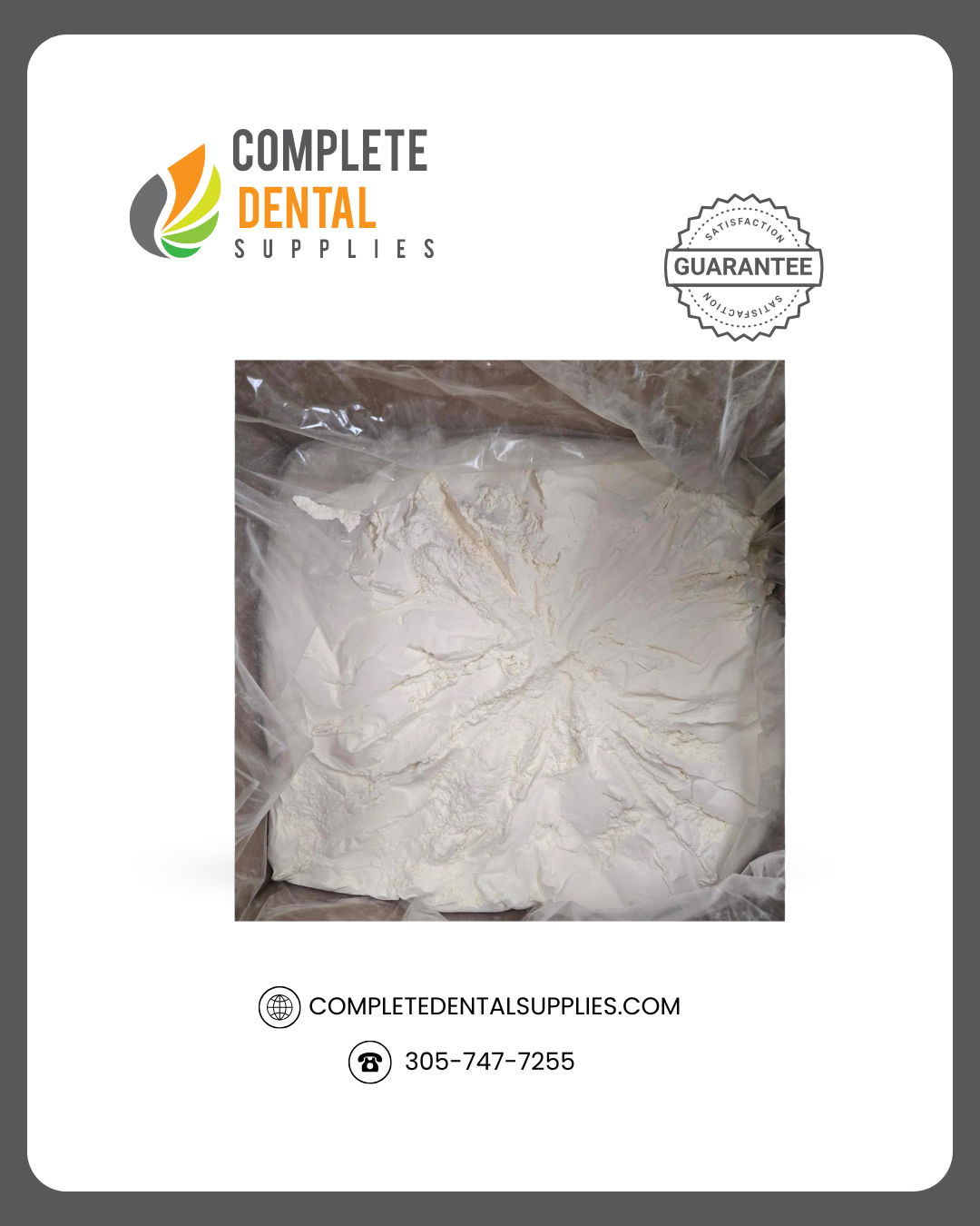 Polycril, Polishing powder for acrylics, resins, and flexible materials / 1 Box / 25 Pounds.