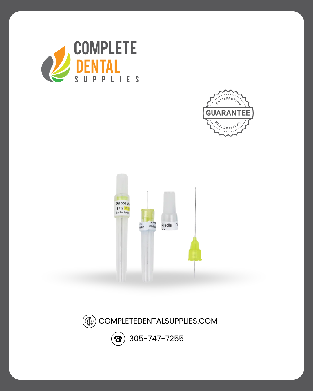 Disposable Dental Needles 27G / Long, 100 pcs / box.