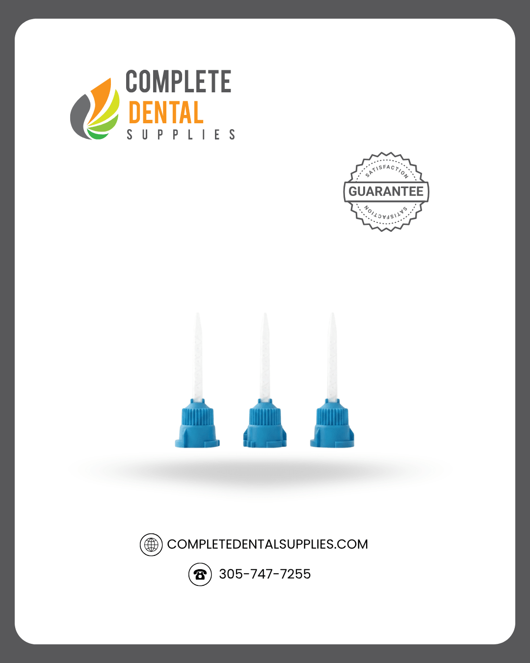 Mixpac HP Style Mixing Tips (For Acrylics & C/B), 1:1/2:1, Blue/Clear, Bag of 25 Tips, Size (3.2mm)