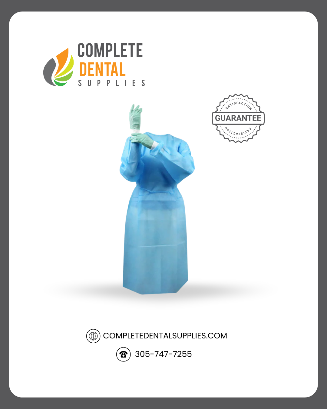 Isolation Gown, Nylon Knitted Cuffs,30g PP, 5 Bags / Case.