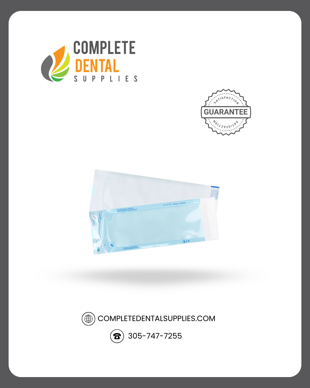Self Sealing Sterilization Pouches 3.5"*10", 90×(230+30)mm, 200 pcs / box.