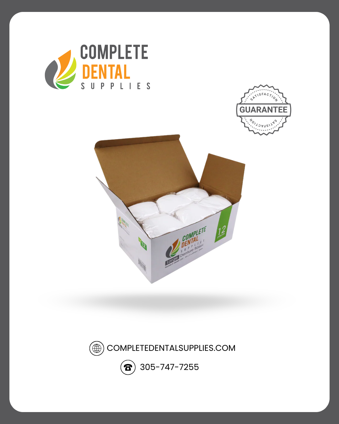 Denture Boxes, Large, only white, 12pcs/Box.