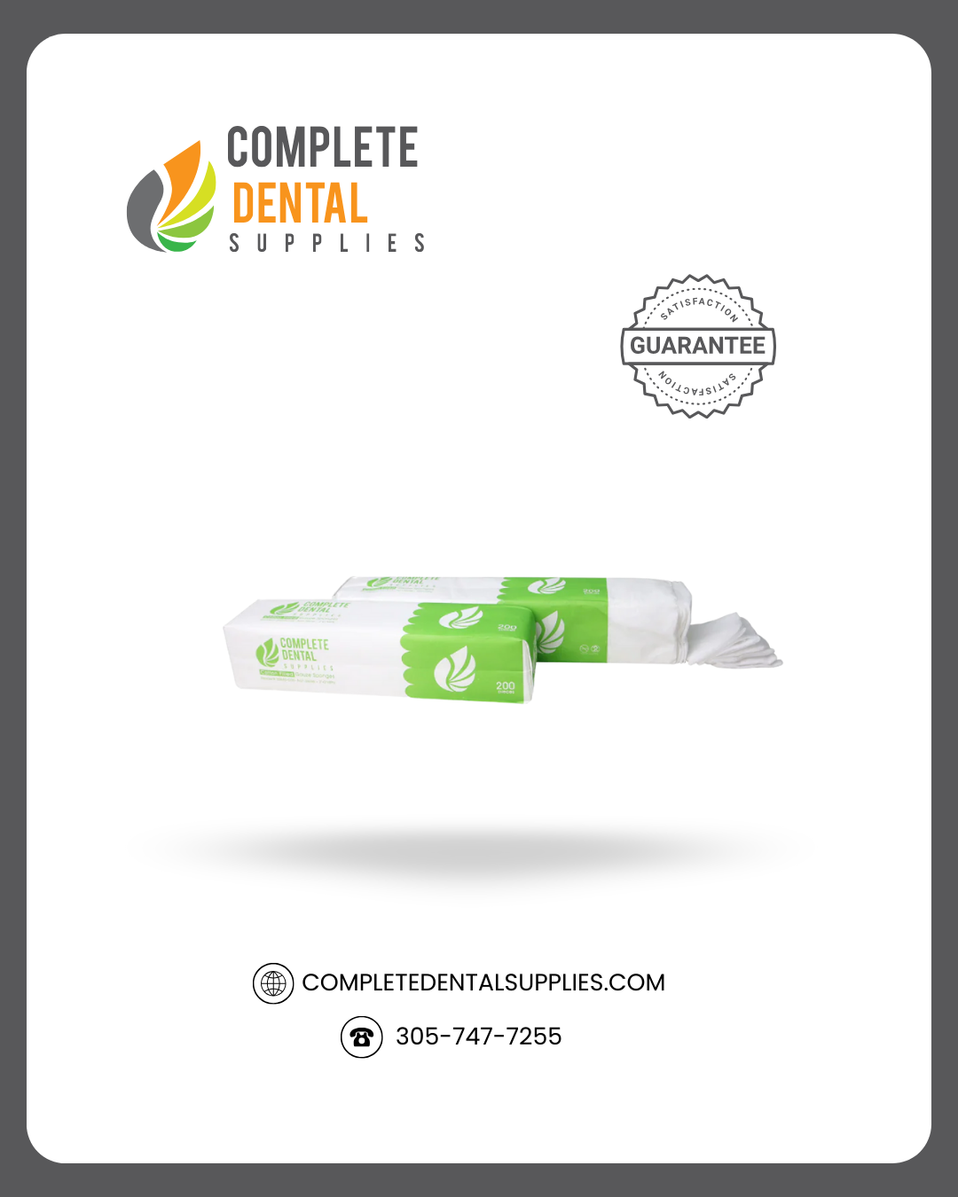 Cotton Filled Gauze Sponges, Non Sterile, 2"x 2"x 8Ply, 25 bag / case.