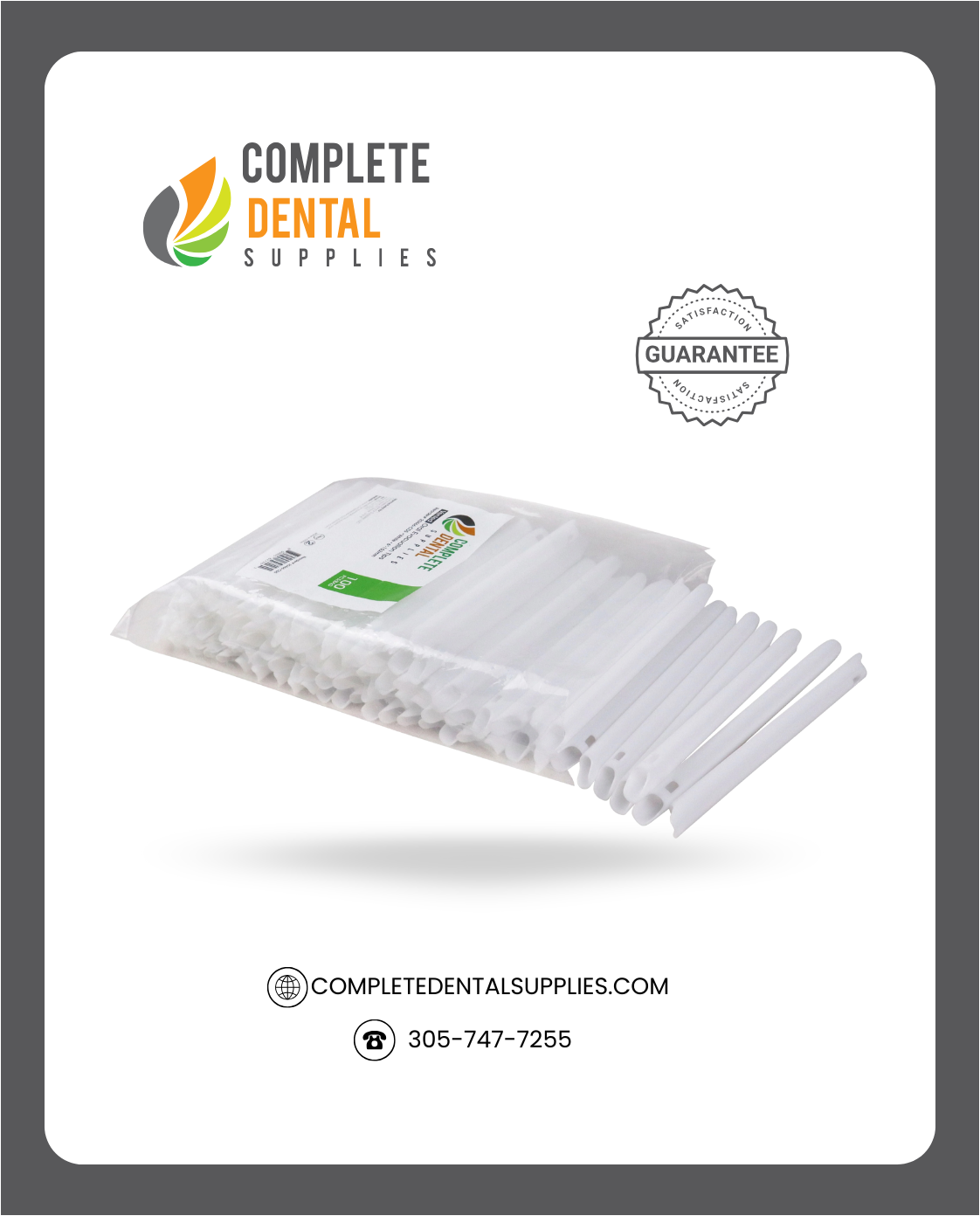 Vented Oral Evacuation Tips 6"-152mm, White, 100 pcs / Bag.