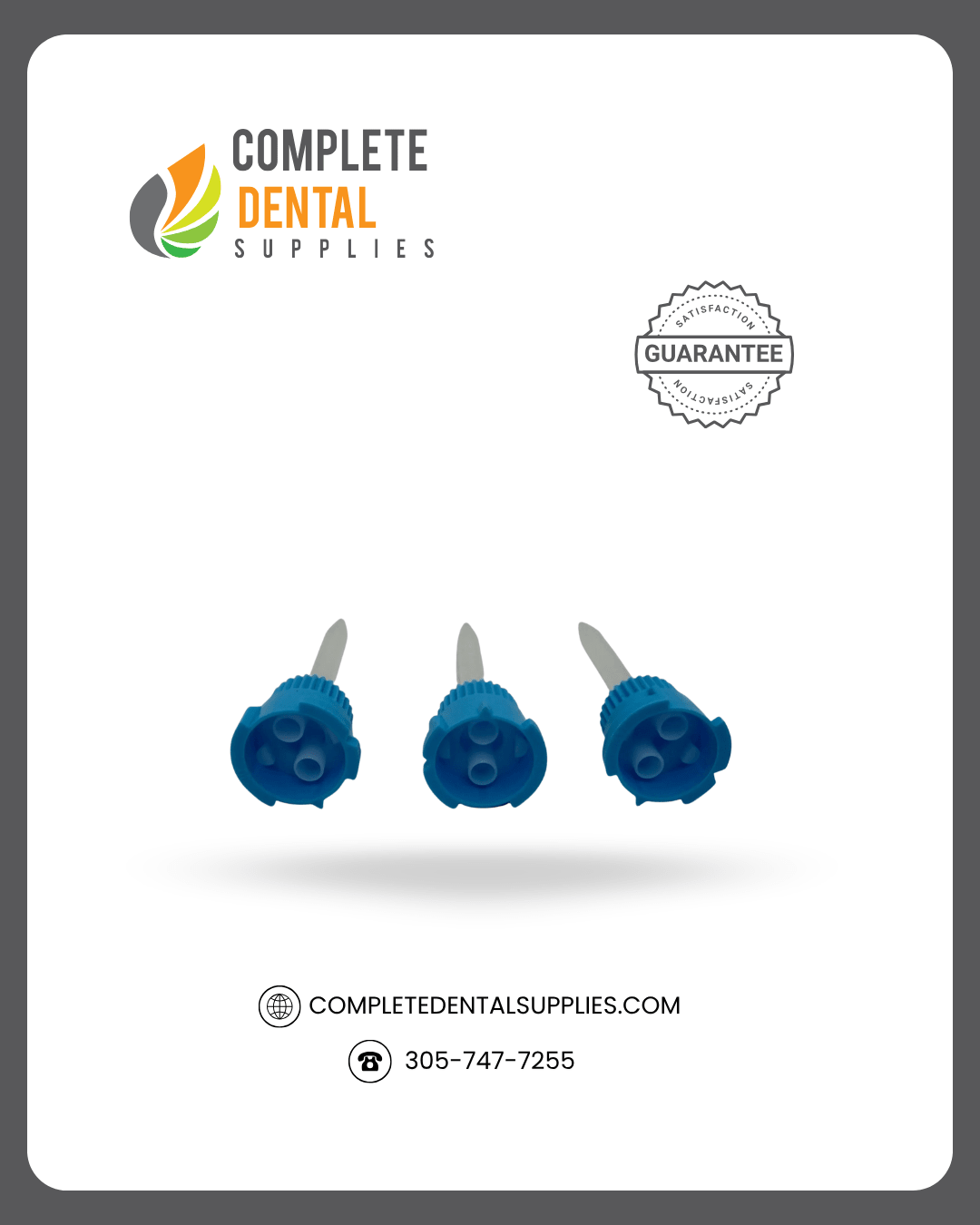 Mixpac HP Style Mixing Tips (For Acrylics & C/B), 1:1/2:1, Blue/Clear, Bag of 25 Tips, Size (3.2mm)