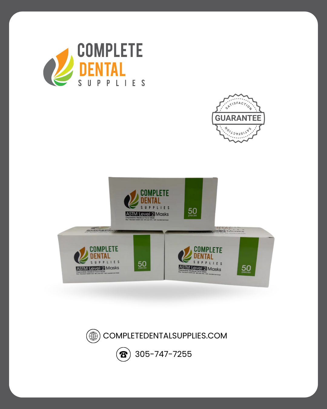 ASTM Level 2 Face Masks, Ear Loop, 3 Fold, 50pcs / Box.