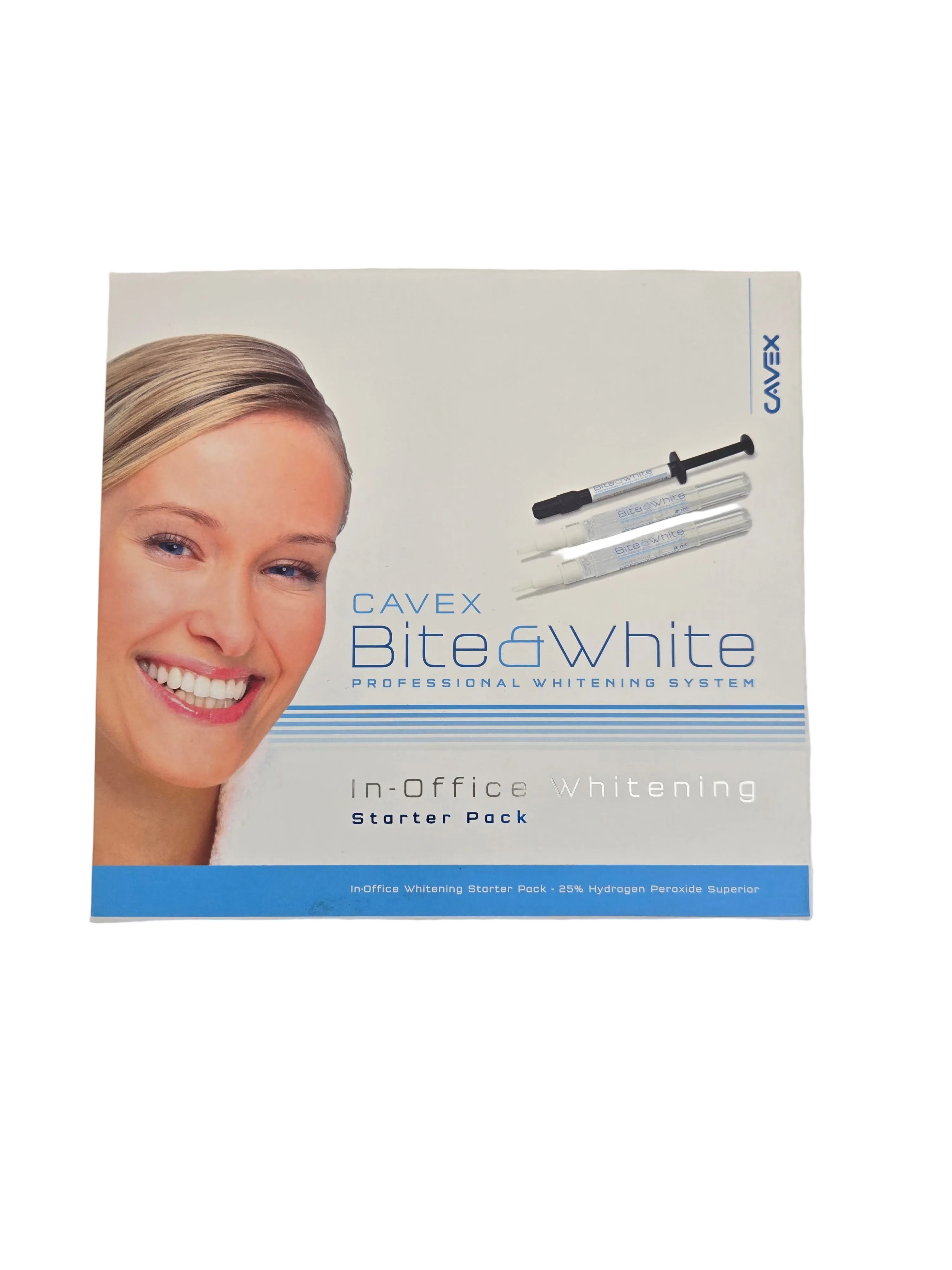 Cavex Bite & White, In-Office Whitening System, Starter Pack, 2ml X 2 Pen, 1gm Syringe X 1, & 5 X Application Tips, HP25