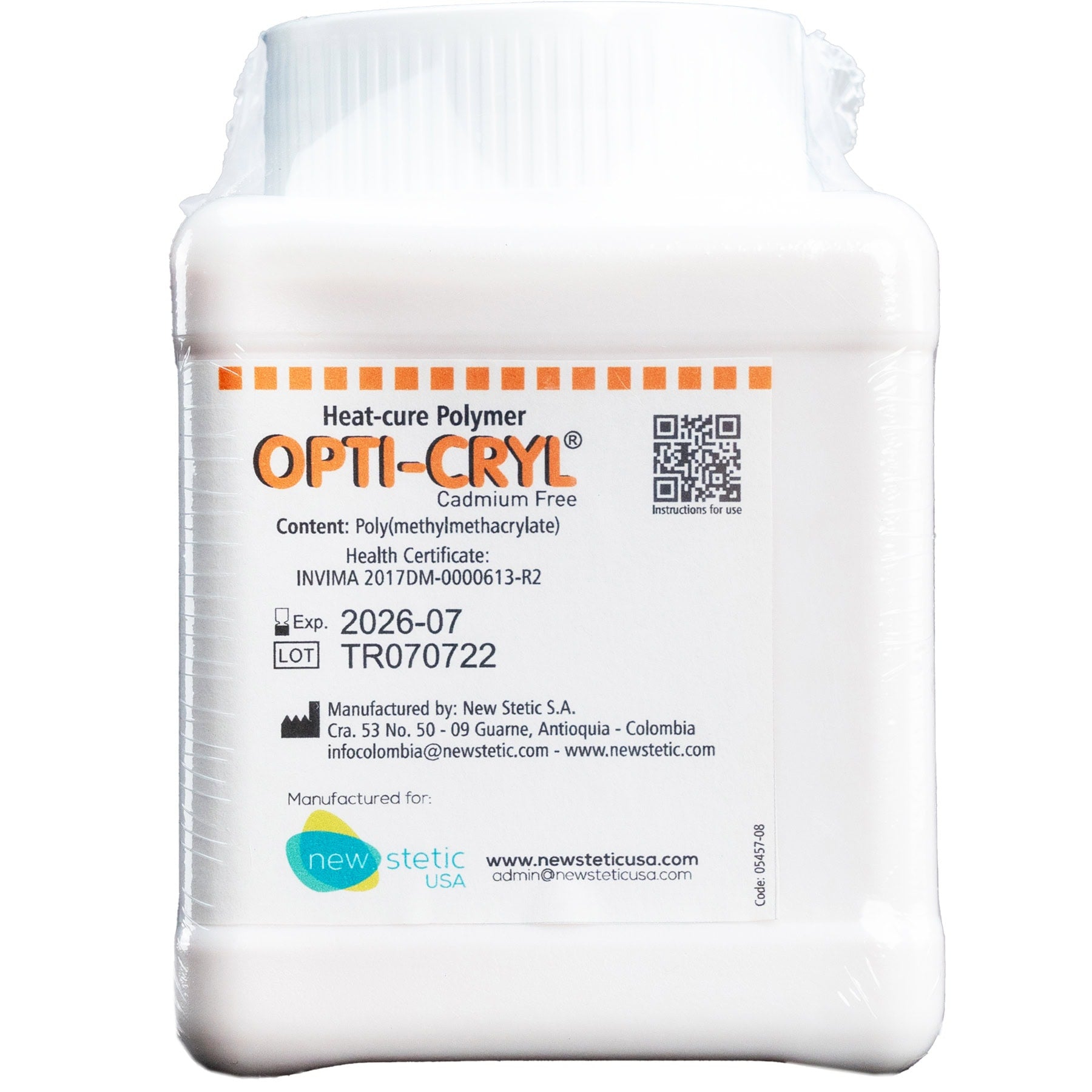 OPTI-CRYL Heat Curing Acrylic Resin 500gr/1 lb, Light Pink Veined.